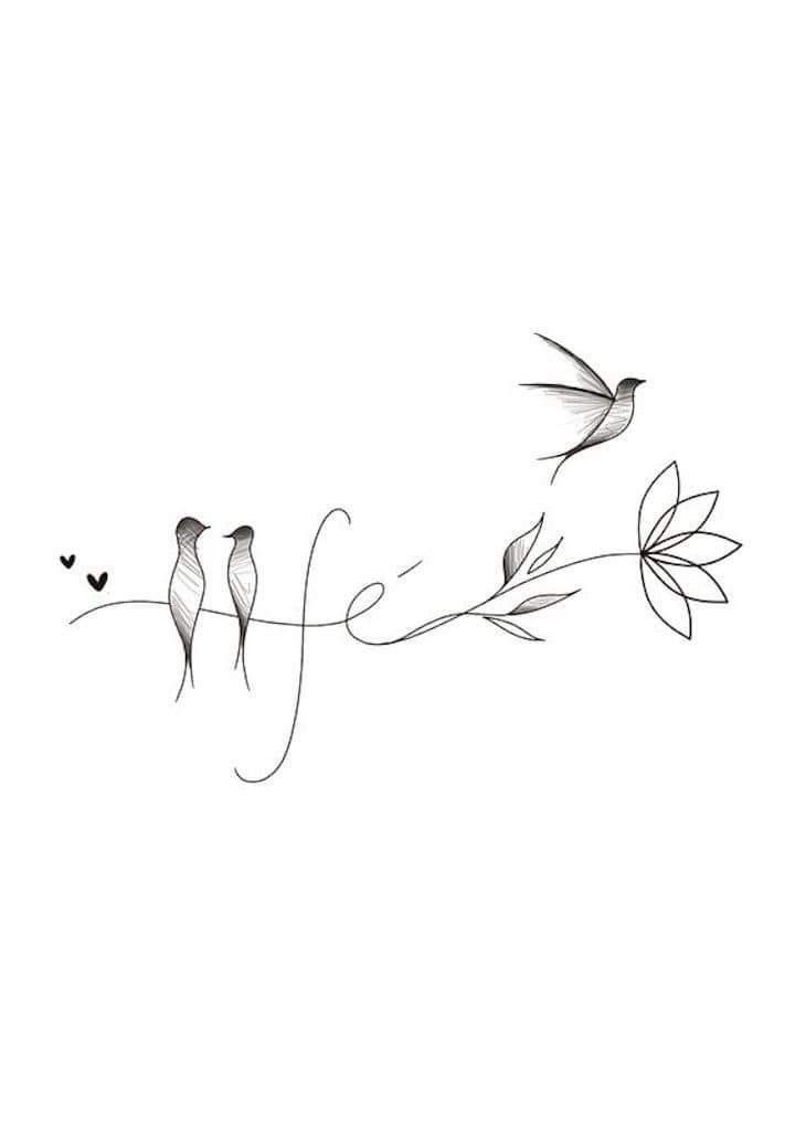 Passaros com Flor e Palavra