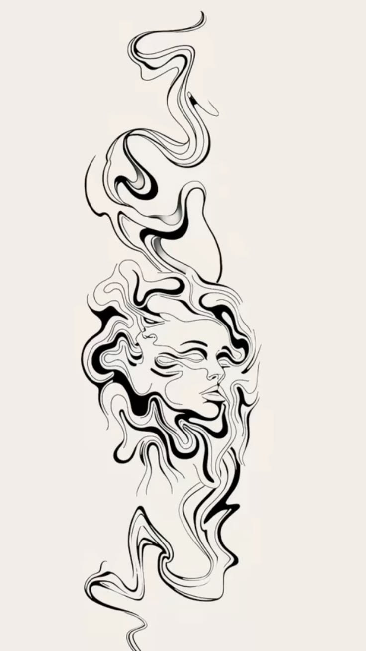 Rosto Fluido Abstrato