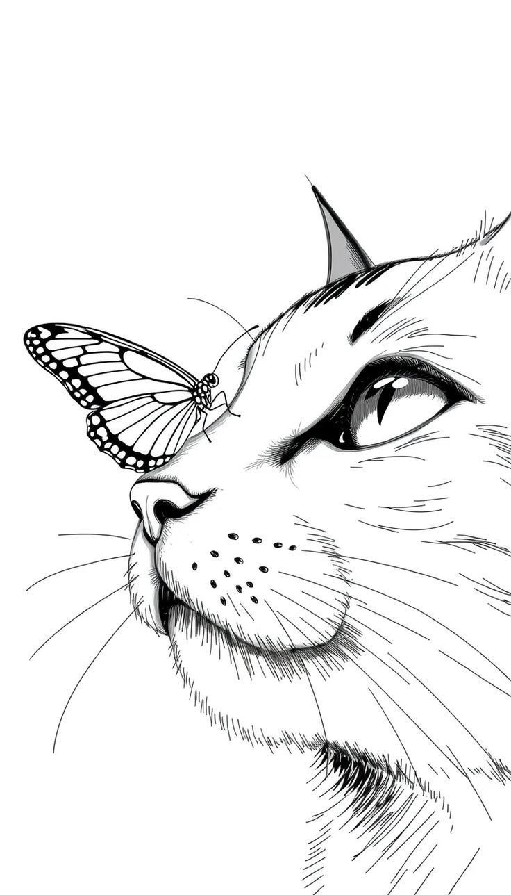Gato com Borboleta